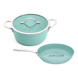 Sartén 24 Cm + Cacerola 5 Lt Con Tapa 24cm Jade Cook® Ng