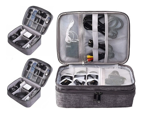 3 Organizador De Cables Para Viaje Estuche Organizador Bolso