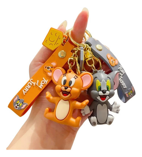 Llavero Colgante Goma 3d Accesorio Mochila Tom Y Jerry