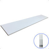 1 Prateleira 110x20 Madeira Mdf Branco Com Suporte Invisível