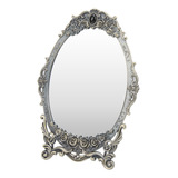 Espelho De Maquiagem Vintage, Mesa Retrô, Floral Em Relevo,
