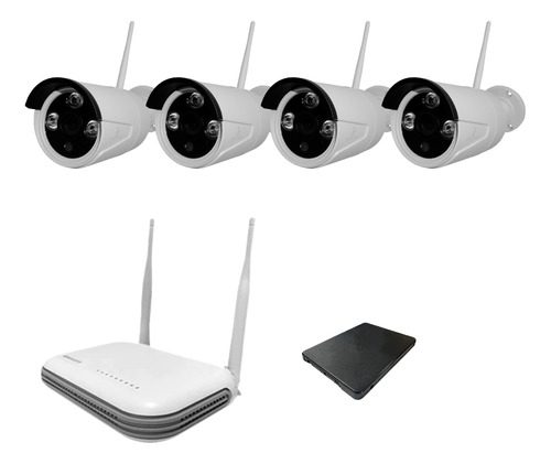 Kit 4 Camaras Hd Seguridad Wifi Inalambricas Disco Duro 1tb