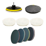 Kit Pulido De Ópticas 7 Pads + Backing Plate (4 Pads Lija)