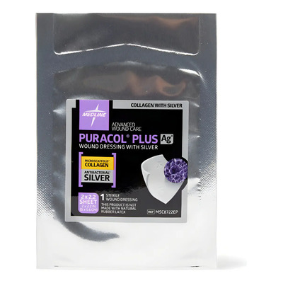 Apósito Colágeno Puracol Plus Ag Con Plata 5 X 5.6 Cm 1 Pza Color Blanco