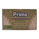 Popote De Papel Primo Biodegradable 500 Piezas Color Blanco