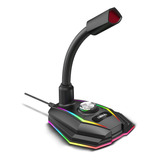 Microfono Gamer Pc Luces Rgb Usb Notebook  P/ Twitch Youtube