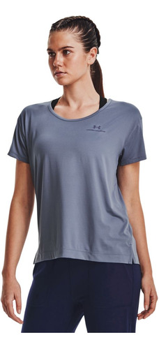 Ua Rush Energy Core Ss Camiseta Manga Corta Gris De Mujer Pa