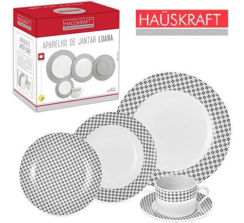 Aparelho De Jantar De Porcelana Classic Com 20 Pçs De Luxo