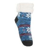 Pantuflas Medias Sox Adulto Azul Melange Premium