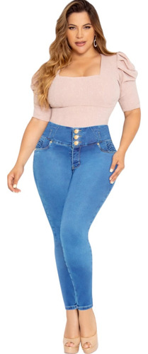 Jeans Praga Curvy 01 Tallas Extras Corte Colombiano Push Up