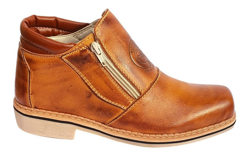 Bota Botina Gir Masculina Couro Legítimo Whisky Coutry