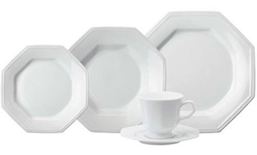 Conjunto De Pratos Xicara 30 Peças  Prisma Porcelana Schmidt