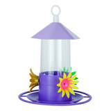 Bebedouro Beija-flor Poleiro E Chapeu - 200ml - Roxo