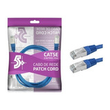 Cabo De Rede Patch Cord Cat5e Ftp 2 Metros Azul Blindado