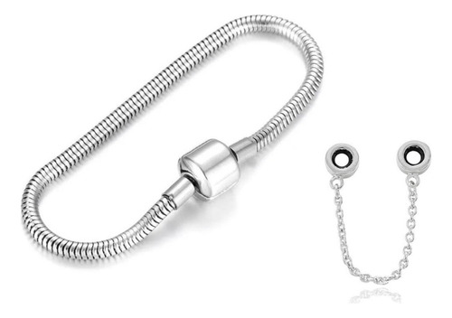 Pulseira Feminina Berloques C/ Trava Em Aço Inox 316l