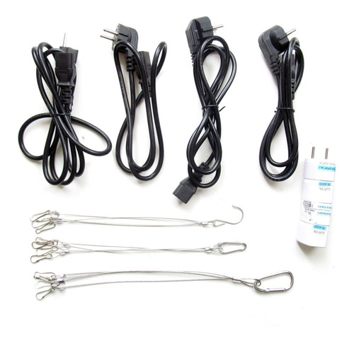 Pack 3 Hanger Colgadores Luz Led Cultivo Indoor + 4 Cables