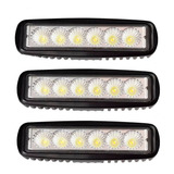 Kit 3 Faros Barra 6 Leds Luz Auxiliar Accesorio Tractor 