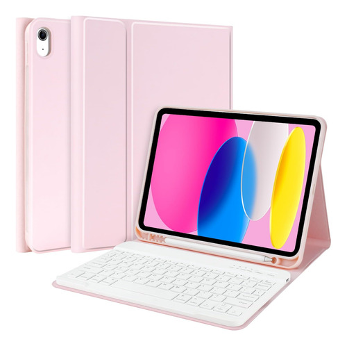 Funda Con Teclado Tqq / Para iPad 10.9  / Pink
