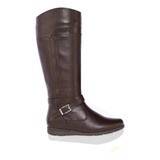 Bota Mooncity Feminina Cano Alto Rasteira Com Fivela 71111