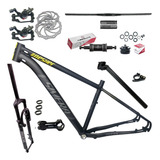 Kit Quadro Bicicleta Aro 29 Aluminio+suspensão+freio Disco 