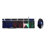 Combo Teclado Ingles Us Membrana Mouse 1000dpi Rgb Usb Gamer