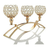 Vincigant Candelabros De Cristal Dorado3 Candelabros De Cand