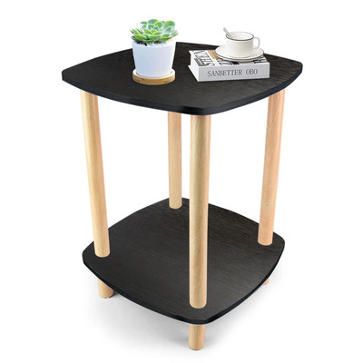 Trixter Mesa De Centro Minimalista De Madera Mesa Lateral 2 Estantes Color Negro Cuadrada. Mesa Auxiliar Para Sala Decoración Con 2 Niveles Bordes Redondeados Fácil Montaje. | MercadoLibre