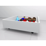 Kit 2 Caixas Baú Gaveta Com Rodízios Brinquedos Para Cama