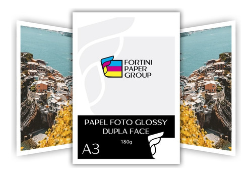 40 Folhas Papel Foto Glossy 180g A3 Dupla Premium Face