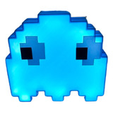 Lampara 3d Led Pacman Fantasma Celeste