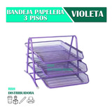 Bandeja Papelera Metalica Triple 3 Pisos Enrejada