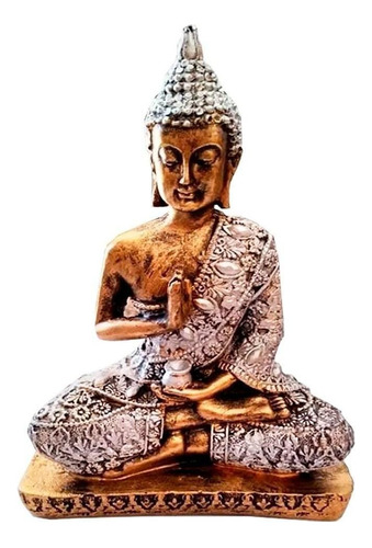 Buda Hindu Iluminado Chakras Feng Shui Decor - Silver Golden Cor Outro