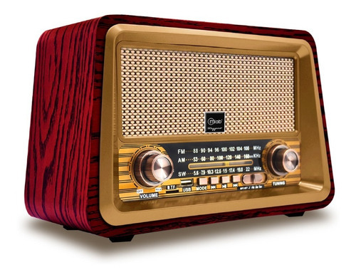 Radio Parlante Mlab 9136 Retro Stezzano Bluetooth Usb Tf Fm Color Café