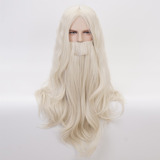 Peluca Con Barba Dumbledore Gandalf Role Play Blonde Long Cu