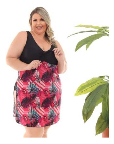 Maiô Vestido Discreto Plus Size Com Lycra Tam 46 Ao 60 