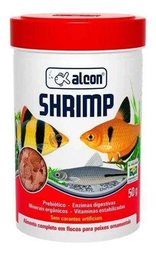 Ração P/ Peixes Alcon Shrimp 50g Camarão Artêmia E Lula Full