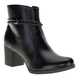 Bota Coturno Ankle Boot Salto Medio G9641 Preto Dakota