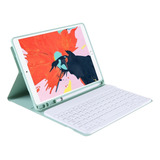 Para iPad Air 4 10.9 (2020) - Carcasa + Teclado + Pen Slot Color Verde Claro