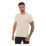 Camiseta Masculina Básica Com  Elastano Em Malha Premium