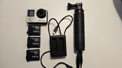 Gopro Hero 4 Silver Com 3 Baterias Semi Nova