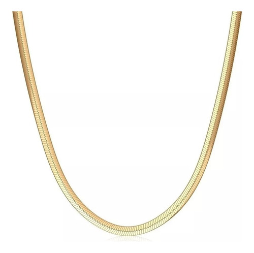 Cadena 50 Cm Serpiente 4mm Color Oro Acero Inoxidable Hombre