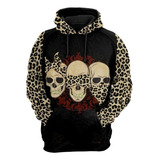 Sudadera Calavera T406 Calavera Con Bandana Piel De Jaguar