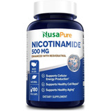 Nicotinamida Con Resveratrol  500 Mg - 180 Cápsulas