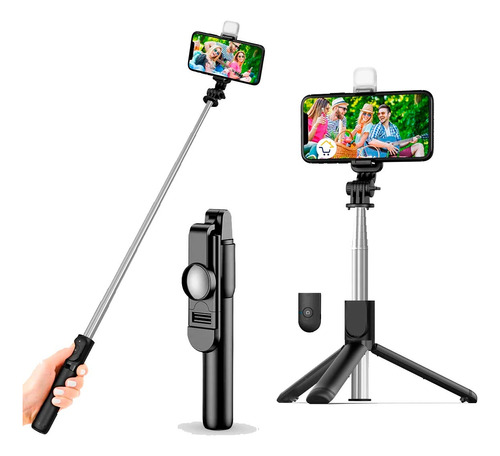 Selfie Stick Trípode Celular Led Monopod Control Remoto S03s