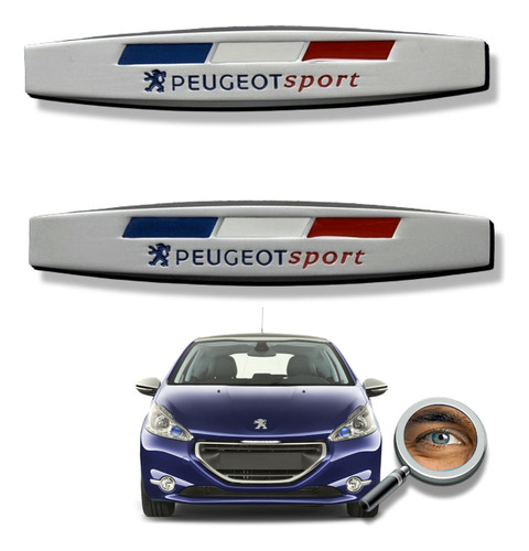 Par Insignias Compatible Peugeot  Metal Lateral Tuningchrome
