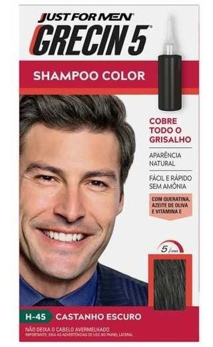 Shampoo Color Grecin 5 Tonalizante Masculino Castanho Escuro