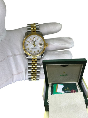 Relógio Rolex 36mm Datejust Automático Perola Fundo Branco