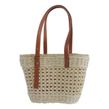 Bolso De Playa De Paja Tejido Grande Para Mujer, Bolso De