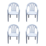 Silla Plastica Blanca Pack 4 Unidades 57.5x57.5x86. Bighouse