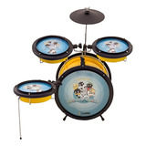 Mini Bateria Infantil Luen Warner Bros Baby C/ Banco Baqueta Cor Looney Tunes